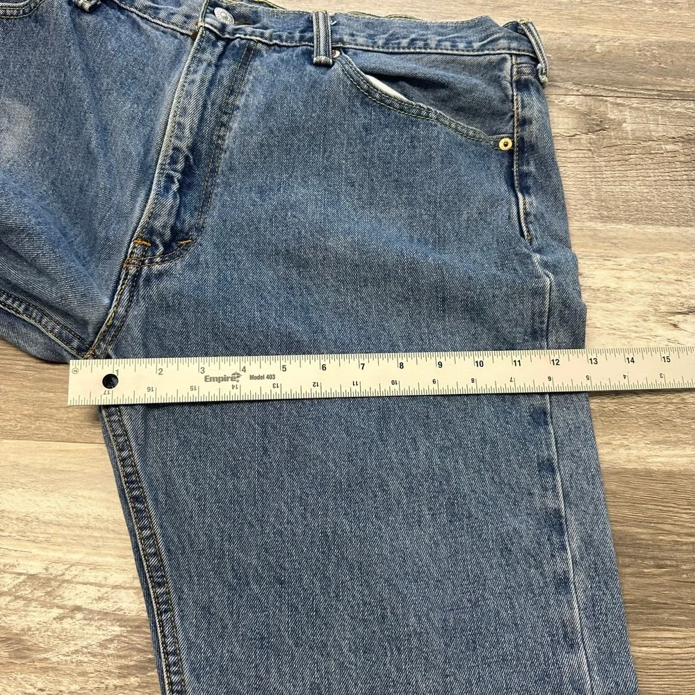 Levis‎ 505 Red Tab Mid Wash Blue Mens 36x32 Regular Fit Straight Leg Denim Jeans